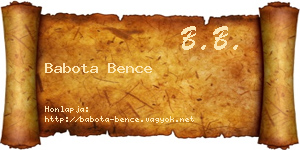 Babota Bence névjegykártya